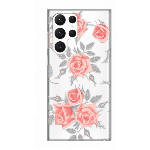silikonska maska za Samsung S908B Galaxy S22 Ultra 5G Elegant Roses Print Skin providna Slike