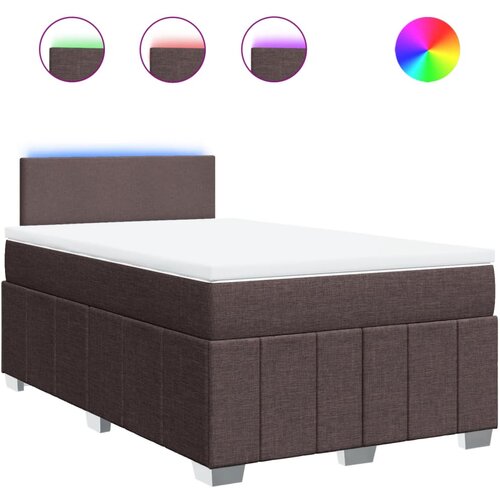 vidaXL Box spring postelja z vzmetnico temno rjava 120x190 cm blago, (21310696) Cene