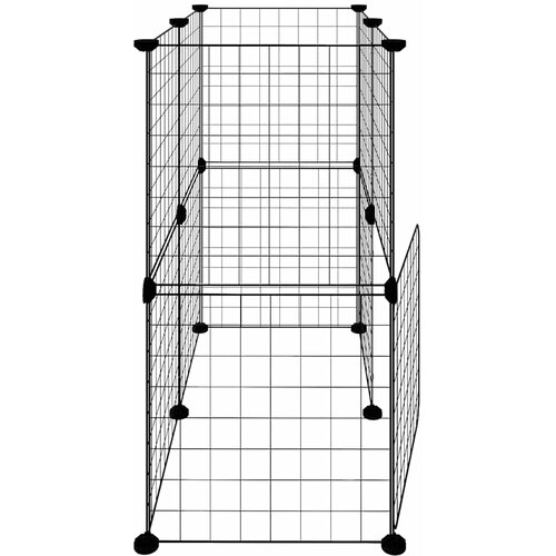 Kavez za ljubimce s 12 panela i vratima crni 35 x 35 cm čelični Slike