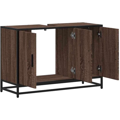 VidaXL Kupaonski ormarić za umivaonik boja hrasta 90x33x60 cm drveni Slike