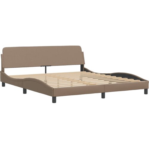 VidaXL Posteljni okvir z vzglavjem kapučino 180x200 cm umetno usnje, (21072899) Slike