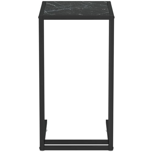  Bočni stolić za računalo crni mramor 50x35x65 cm kaljeno staklo Slike