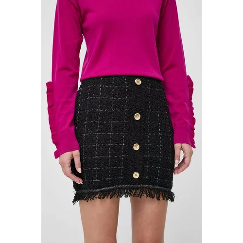 Pinko Suknja s primjesom vune boja: crna, mini, ravna