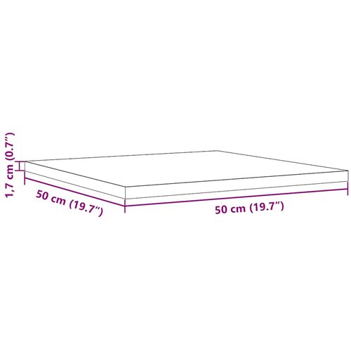  Ploča za stol 50 x 50 x 1,7 cm četvrtasta od masivne borovine Slike