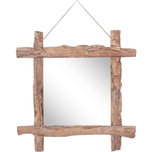 vidaXL ogledalo iz hlodov naravno 70x70 cm trden predelan les Cene