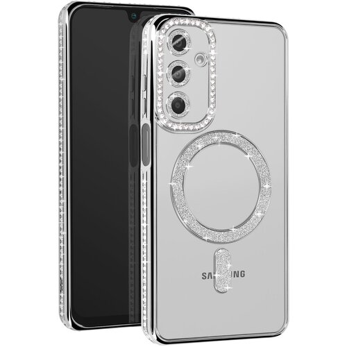 Avizar Diamantno ohi&scaron;je za Samsung Galaxy A16 MagSafe Obris Strass, Srebrna, (5000015394) Cene
