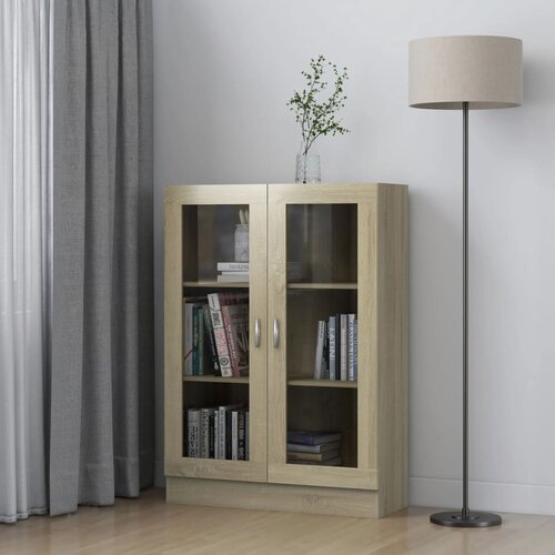 VidaXL Vitrina boja hrasta sonome 82,5 x 30,5 x 115 cm od iverice Slike