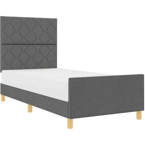 vidaXL Postelja Temno Siva 90x190 cm Tkanina, (22049704) Cene