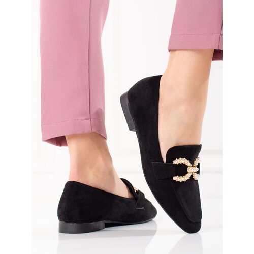 SHELOVET women's loafers black with ornament Cijene