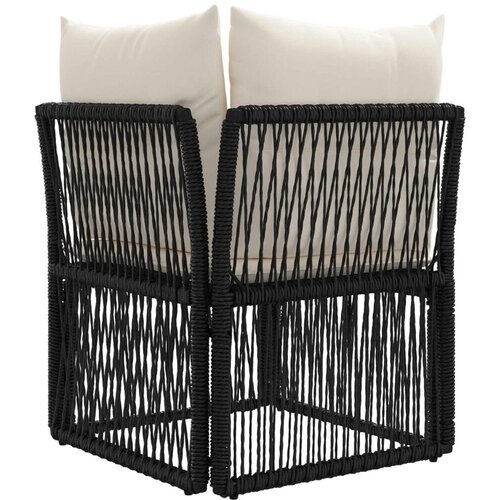  Kutna sofa Crna poliratan - Crna Kutna sofa Slike