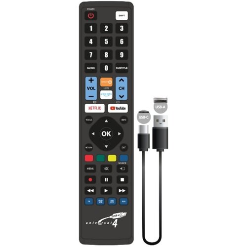 Jolly Line programabilni daljinski upravljač s USB-C za 4 uređaja + kabel Slike