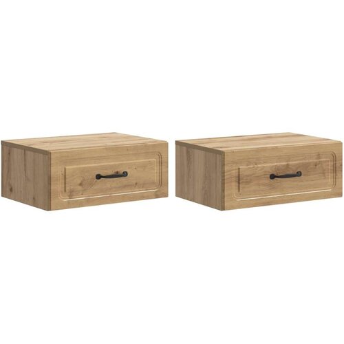  Noćni ormarić za montažu na zid s ladicama 2 pcs Hrast artisan - Hrast artisan 2 Cijene