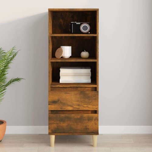  Visoka komoda boja hrasta 40x36x110 cm od konstruiranog drva Slike