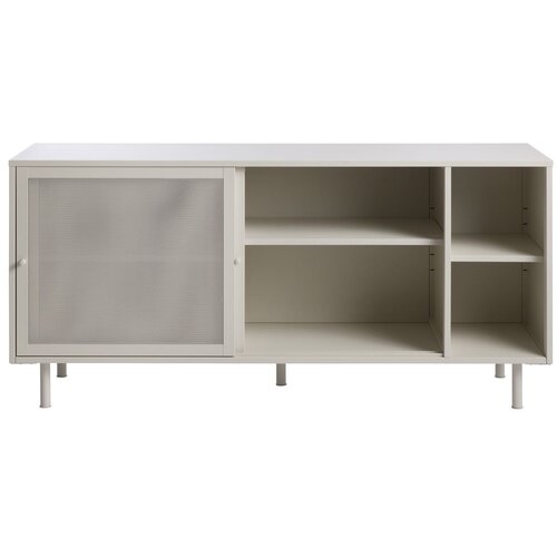 Unique Furniture Bela kovinska nizka komoda z drsnimi vrati 160x75 cm Veep &amp;ndash; Slike