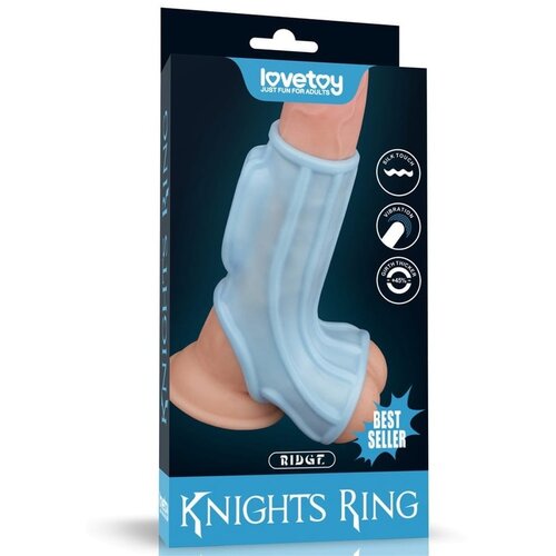 Lovetoy Vibrating Ridge Knights Ring with Scrotum Sleeve Lvtoy00663 Cene