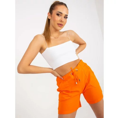 Fashion Hunters Basic orange sweatpants with a high waist