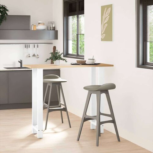  Noge za barsko mizo bele barve 2 kosa 40 x (110-111) cm jeklo Slike