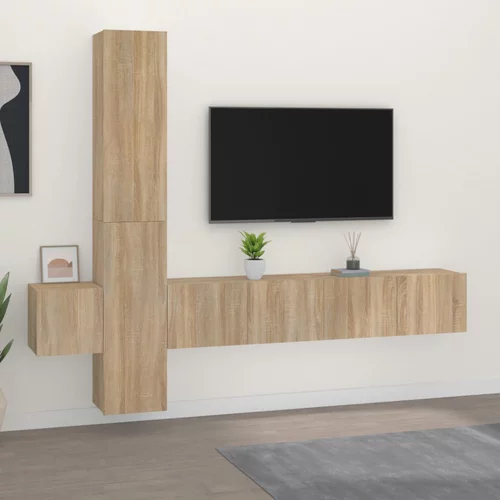 vidaXL 5-dijelni set tv ormarića boja hrasta sonome konstruirano drvo