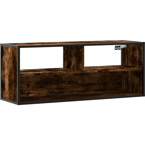 Maison Chic TV omarica - TV stojalo - Televizijska omarica dimljen hrast 100x31x39,5 cm inž. les in kovina, (21701033) Cene