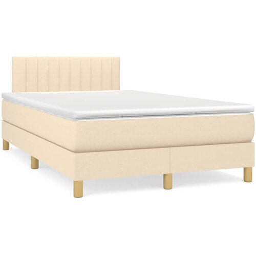  The Living Store Box spring postelja z vzmetnico krem 120x190 cm blago - Box Spring Postelja, (21498341) Cene