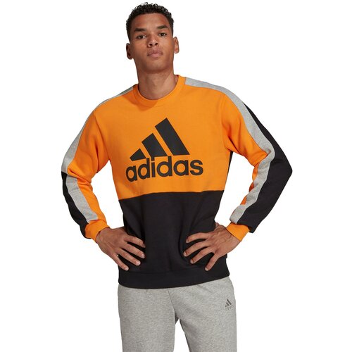 Adidas muški duks essentials colorblock fleece narandžasto-crni Cene