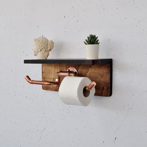 Hanah home Polica sa držačem Cop055, 40x16x14 cm, Boje oraha Cene
