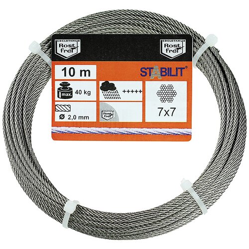 STABILIT Jeklena vrv Stabilit (&amp;Oslash; x D: 2 mm x 10 m, legirano jeklo 4401) Slike