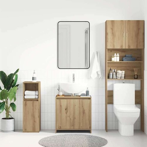 VidaXL Ormarić za umivaonik smeđa boja hrasta 60x33x60 cm drveni Slike