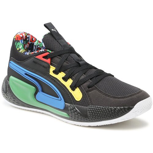 Puma Čevlji Court Rider Chaos 379137 01 Black/Pele Yellow/Archive Green/Racing Blue/White Cene