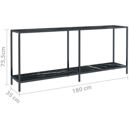 VidaXL Konzolni stol crni 180 x 35 x 75,5 cm od kaljenog stakla Slike