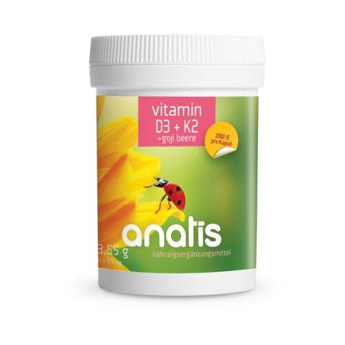 Anatis Naturprodukte Vitamin D3 + K2 + Goji bobice Slike