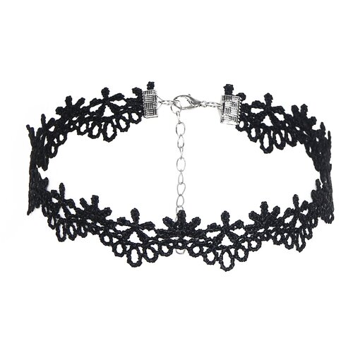 SuperLove Sexy Lace Floral Choker Black Slike