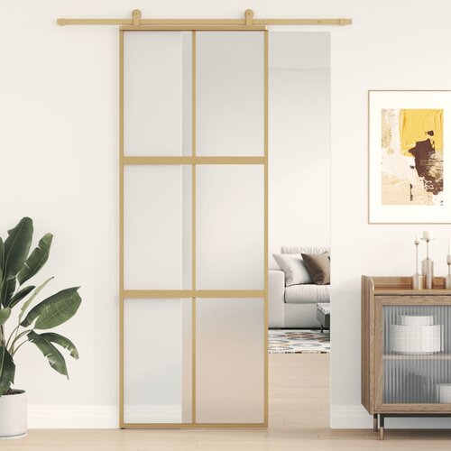 vidaXL Klizna vrata zlatna 76x205 cm matirano staklo ESG i aluminij Cene
