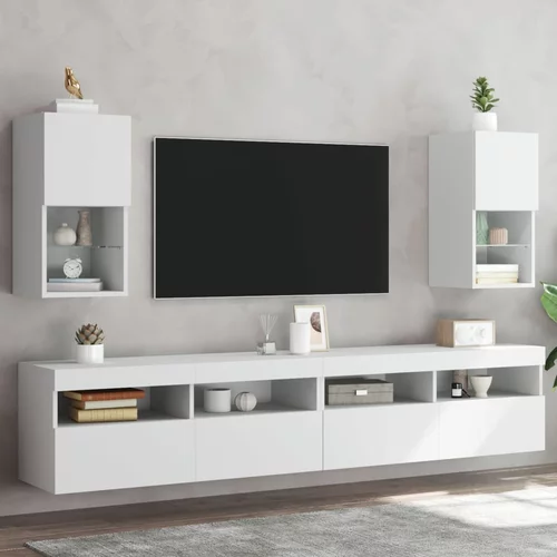 TV ormarići s LED svjetlima 2 kom bijeli 30,5x30x60 cm