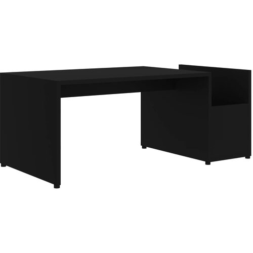 Maison Chic Klubska mizica - kavna mizica - Nizka mizica črna 90x45x35 cm inženirski les, (21754801) Cene