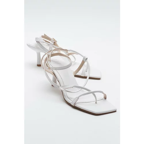 LuviShoes MIAS Women's White Heeled Sandals