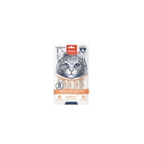 WANPY cat Creamy Lickable Treats for Cats Digestive health - Tuna & Chicken 5x14g Slike