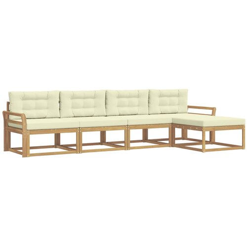 vidaXL Zunanja garnitura za sedenje 4 pcs Bela in krem Poliester, (5000282353) Cene