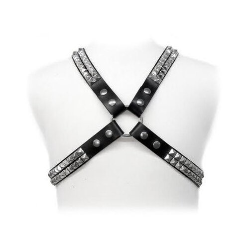 LEATHER BODY PYRAMID STUD HARNESS Slike
