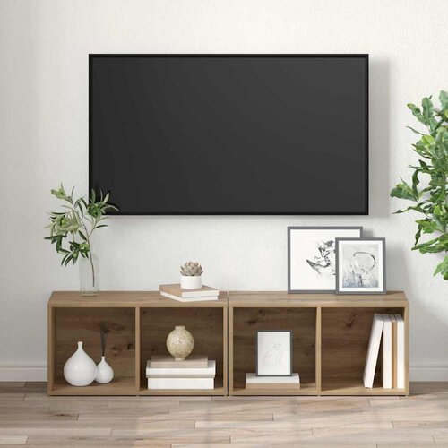  Set TV komoda Zidne 2 pcs Umjetnički hrast 37 x 35 x 72 cm Slike