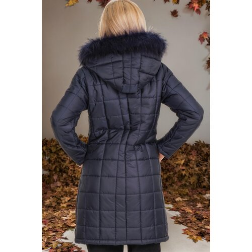 Dewberry Z6653 WOMEN'S COAT-PLAIN NAVY BLUE Cene