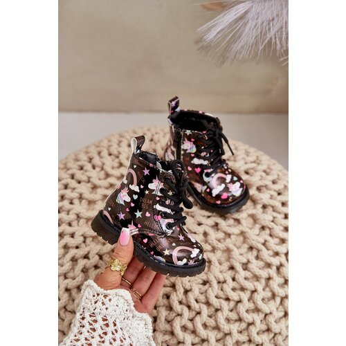 FR1 Children's insulated boots with zipper unicorns black Tiptop Cene