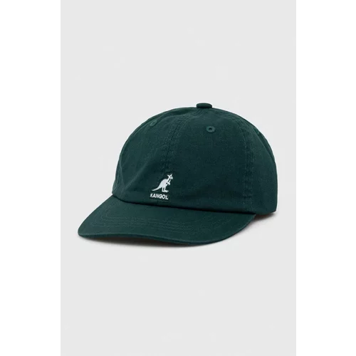 Kangol Bombažna bejzbolska kapa zelena barva