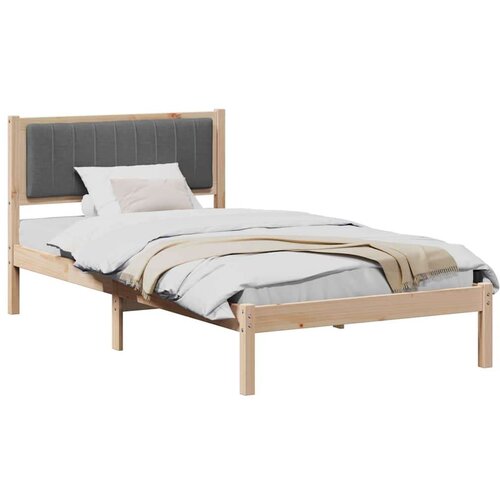 VidaXL krevetni okvir s tapiciranim uzglavljem tamno siva 100 x 200 cm Slike