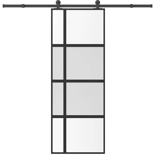 vidaXL Klizna vrata s priborom 76 x 205 cm kaljeno staklo i aluminij Cijene