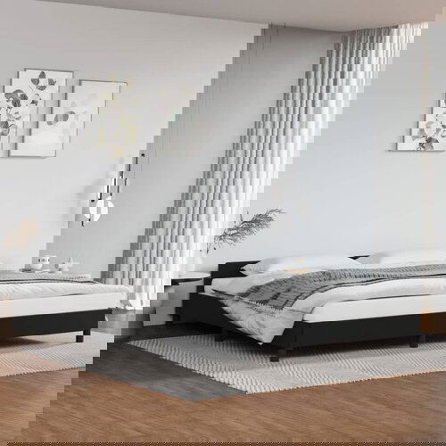 VidaXL Okvir za krevet s uzglavljem crni 200x200 cm od umjetne kože Slike