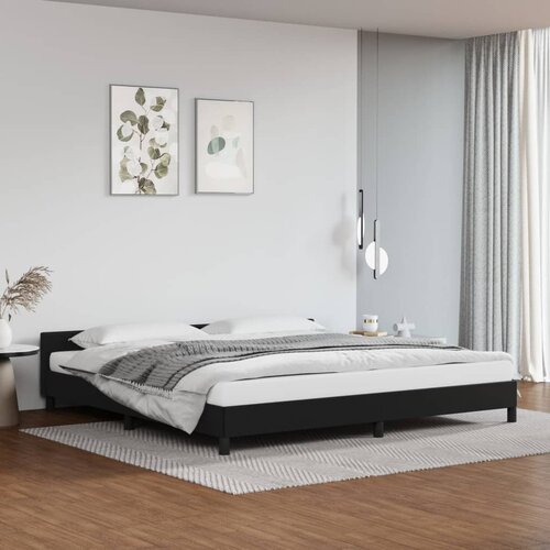 vidaXL Posteljni okvir z vzglavjem črn 200x200 cm umetno usnje Cene