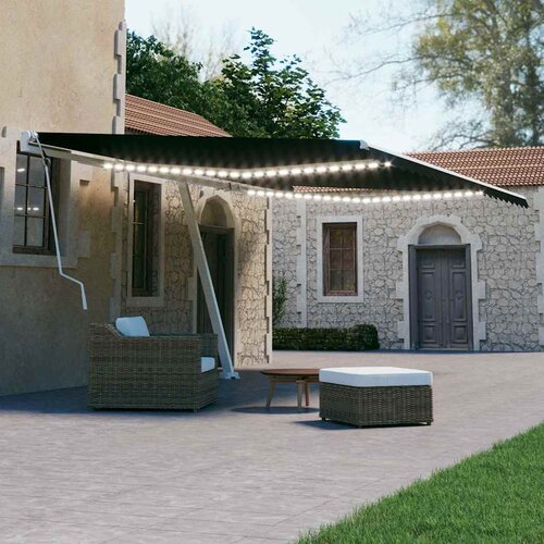 Tenda na ručno uvlačenje LED narančasto-smeđa Cijene
