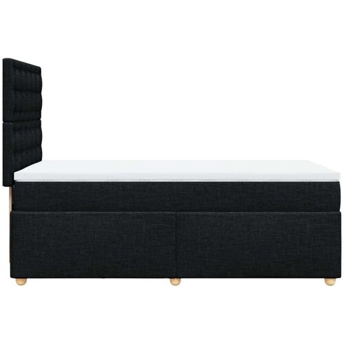 VidaXL Box spring krevet s madracem crni 90x190 cm od tkanine Slike