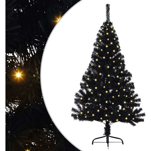 VidaXL Umjetno predsvijetljeno božićno drvce Crna 120 cm PVC Slike